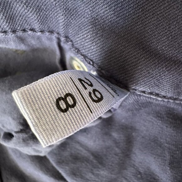 Loft Navy Blue Frayed Hem Lightweight Denim Chino Shorts Size 6 28 - Picture 4 of 5